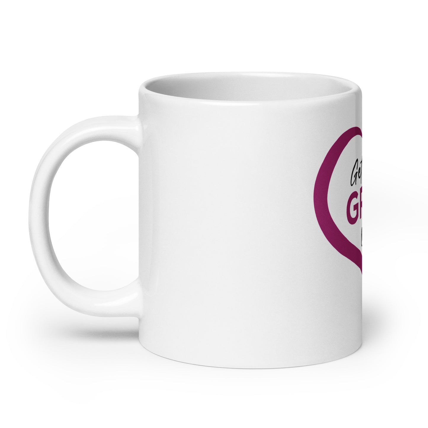 Get Your Grief Out White glossy mug