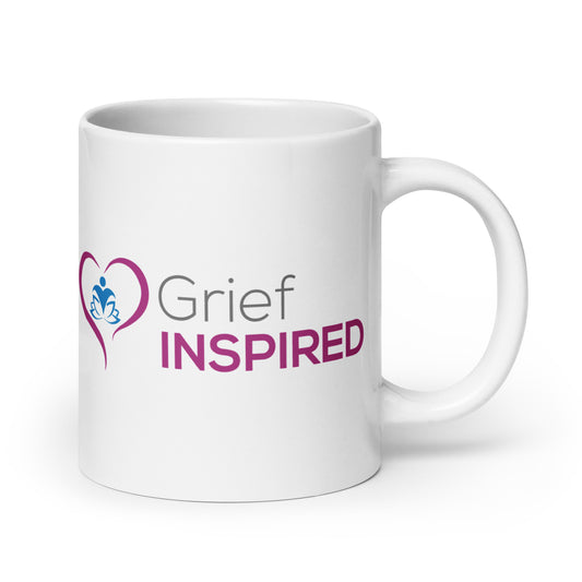 Grief Inspired White glossy mug